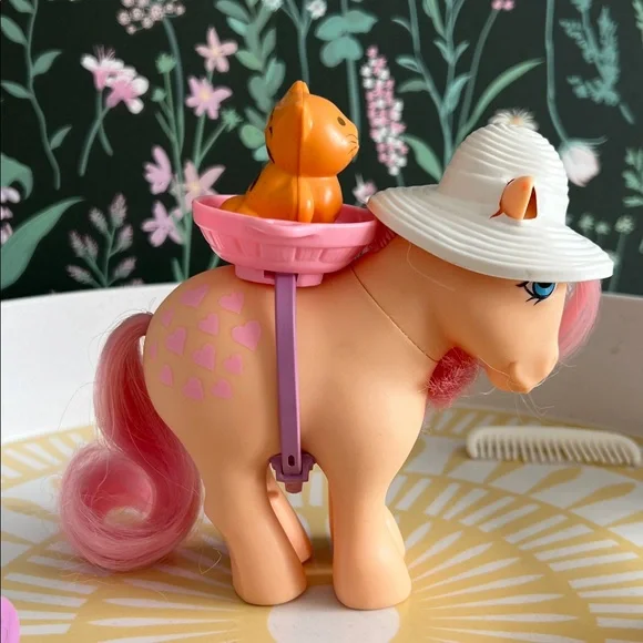 VINTAGE My Little Pony Pretty Parlor Peachy Pony & Twinkles cat 1980’s Hasbro - Picture 15 of 17